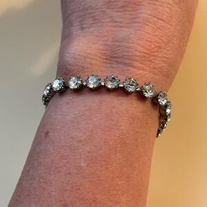 Albert Weiss Silver Prong Set Crystal Tennis Bracelet 7”